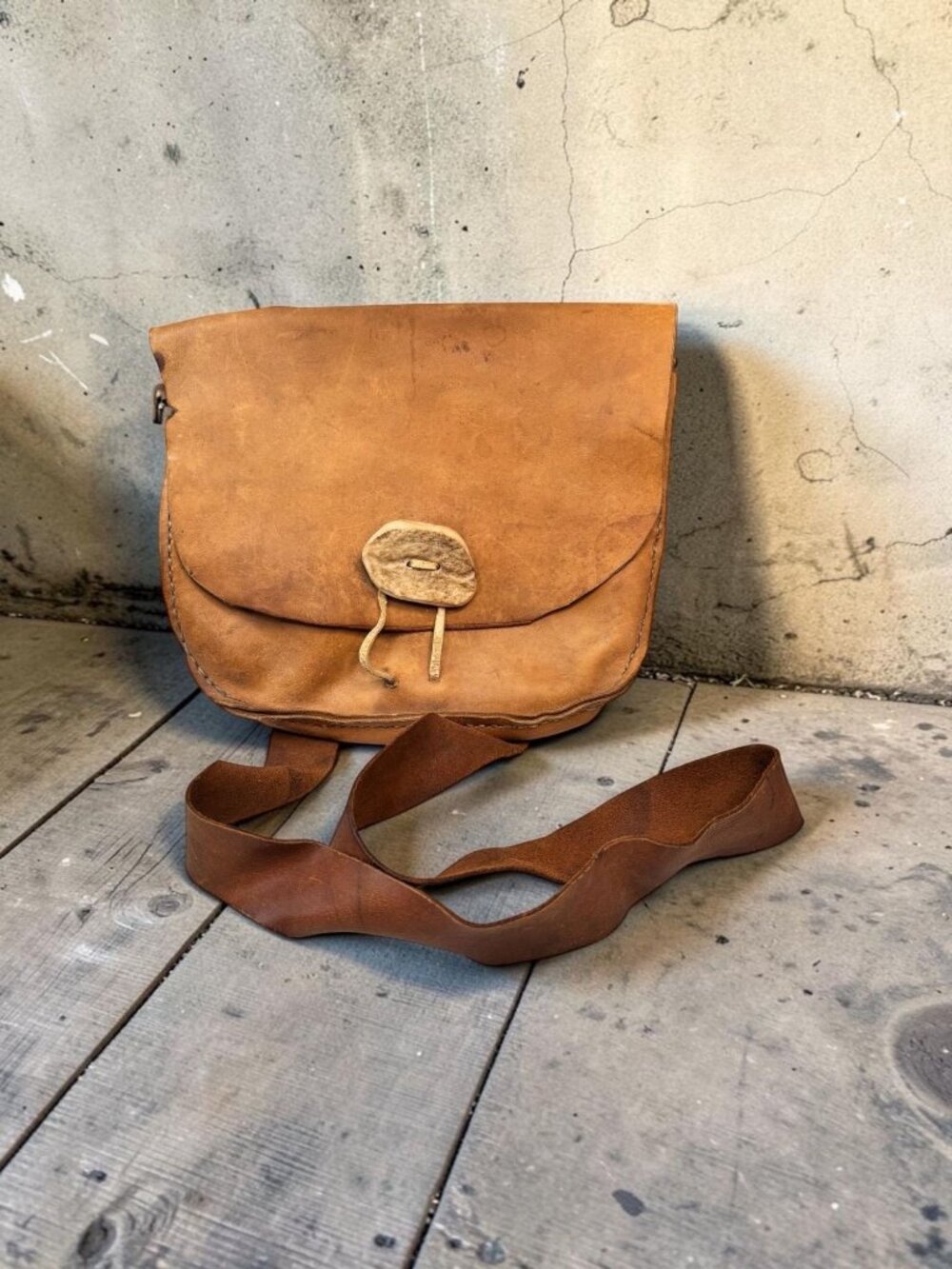 Vintage hand made leather bag
